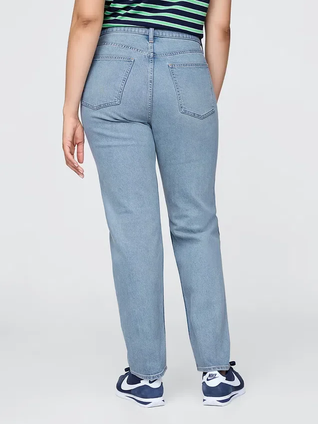 Högmidjade, smala raka Jeans i 90-talsstil