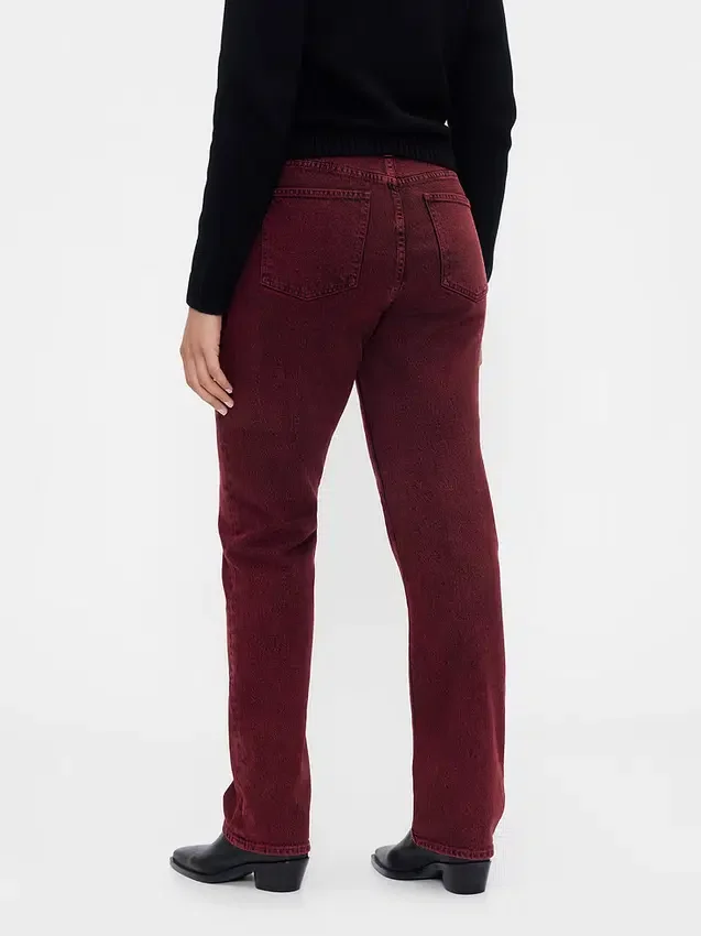 Högmidjade, smala raka Jeans i 90-talsstil