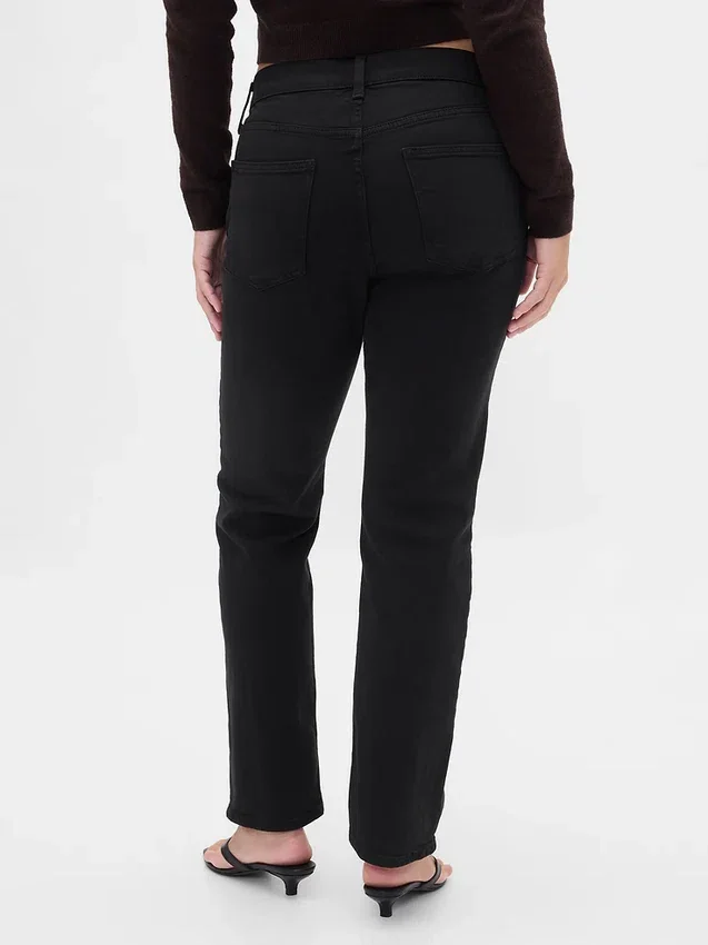 Högmidjade, smala raka Jeans i 90-talsstil