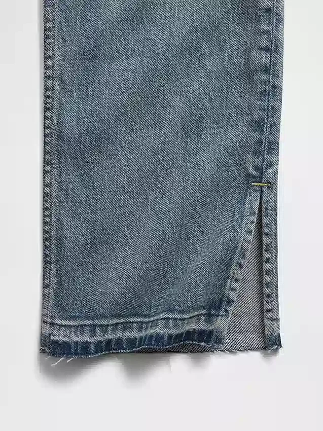 Högmidjade, smala raka Jeans i 90-talsstil