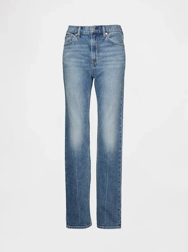 Högmidjade, smala raka Jeans i 90-talsstil