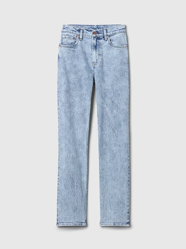 Högmidjade, smala raka Jeans i 90-talsstil