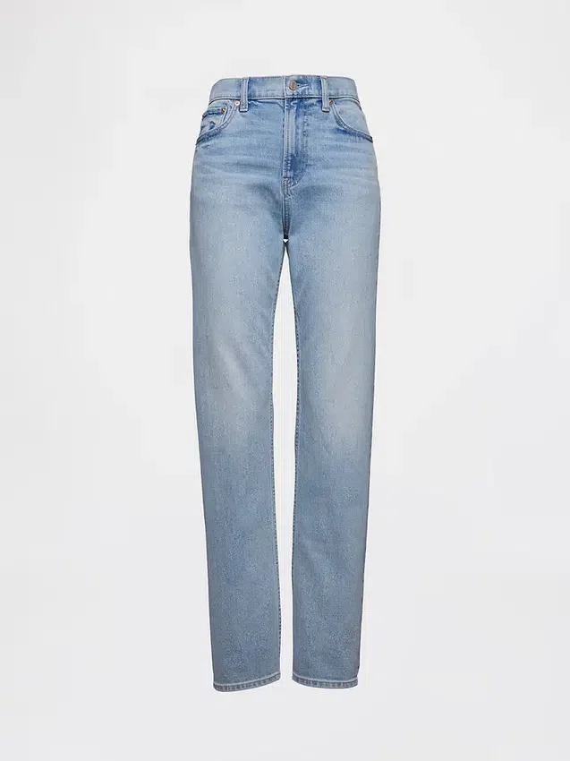 Högmidjade, smala raka Jeans i 90-talsstil