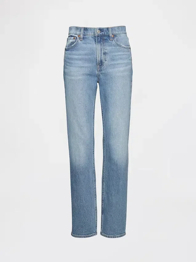 Högmidjade, smala raka Jeans i 90-talsstil