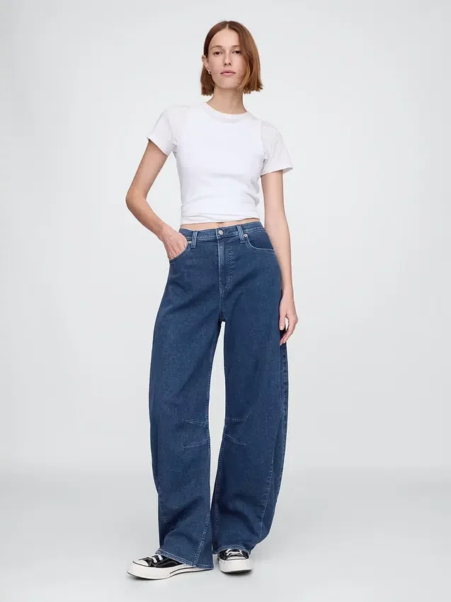 Högmidjade stickade Horseshoe-Jeans