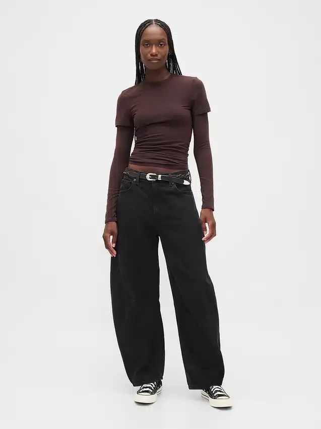 Högmidjade, ultramjuka Horseshoe-Jeans