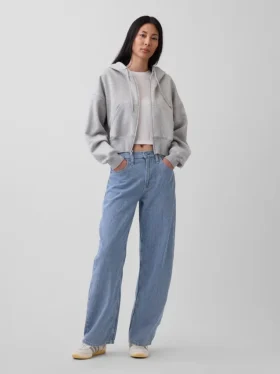 Högmidjade, ultramjuka jeans med randigt mönster