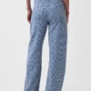 Högmidjade, ultramjuka jeans med randigt mönster