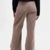 Högmidjade, vidbyxor i corduroy