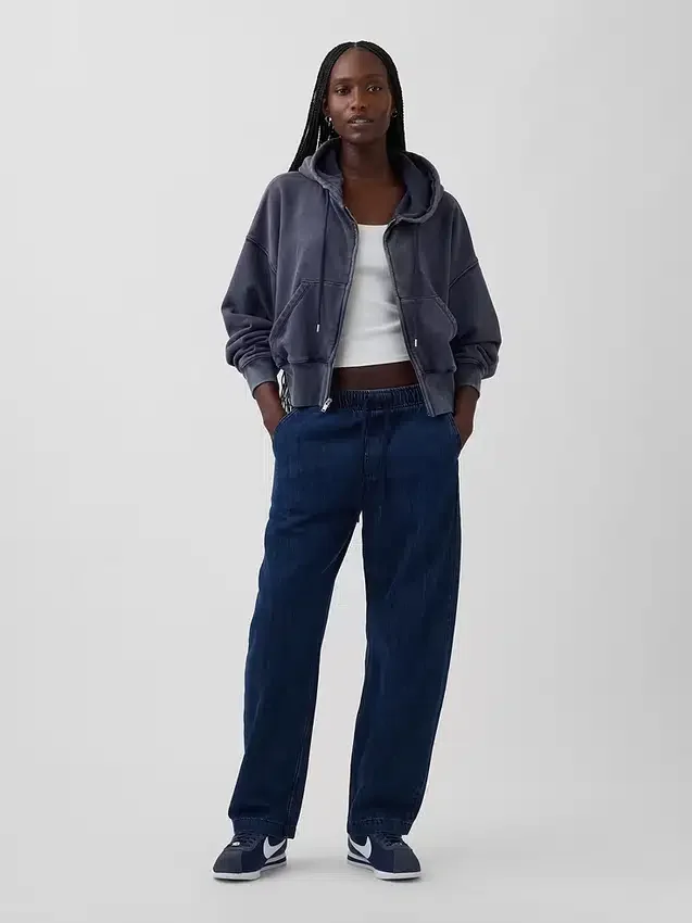 High Rise Easy Barrel-Jeans