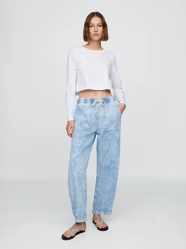 High Rise Easy Barrel-Jeans