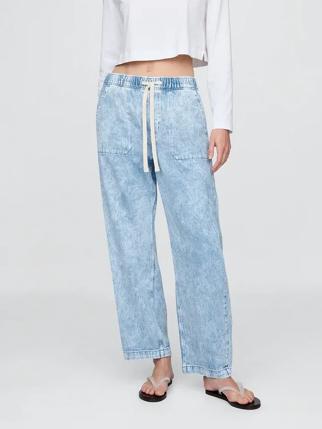 High Rise Easy Barrel-Jeans