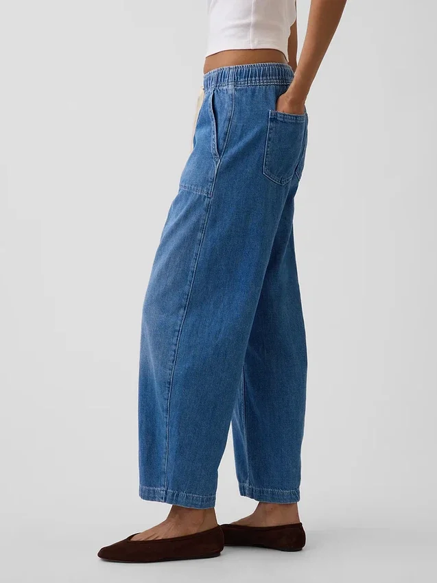 High Rise Easy Barrel-Jeans