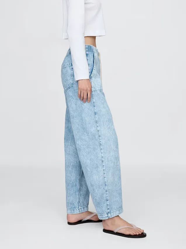 High Rise Easy Barrel-Jeans