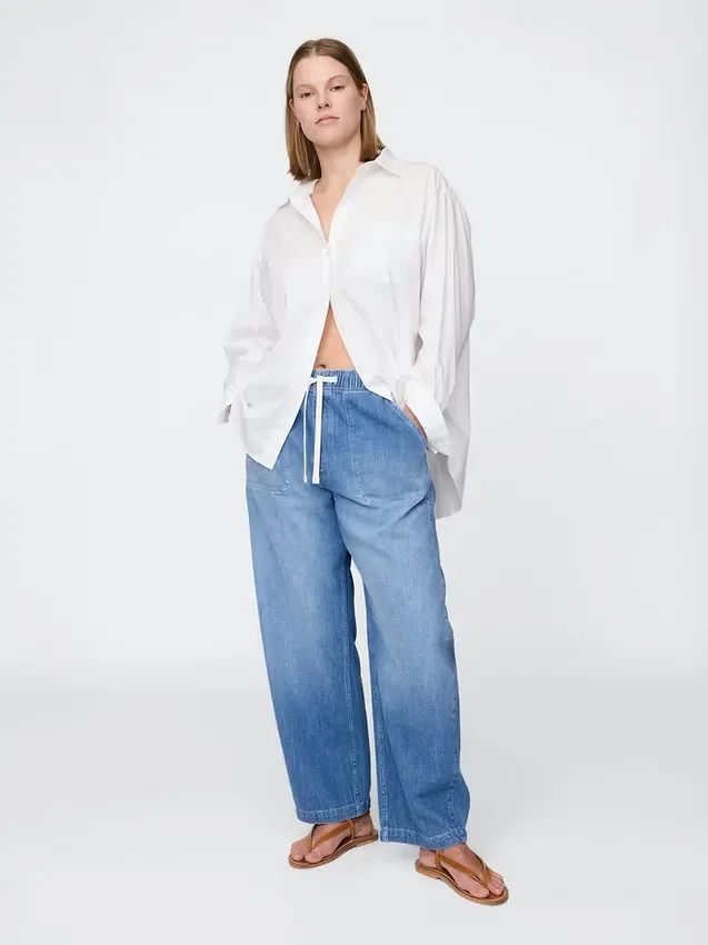 High Rise Easy Barrel-Jeans