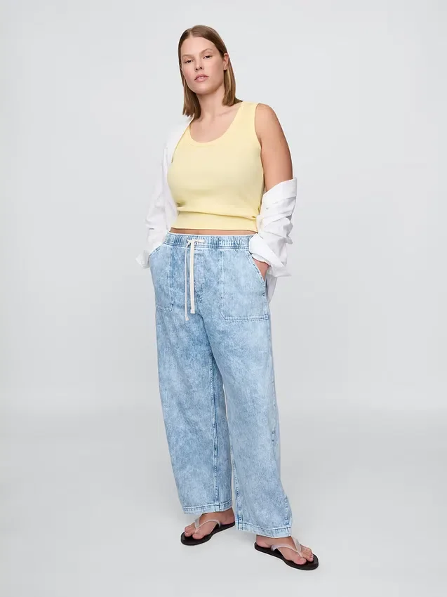 High Rise Easy Barrel-Jeans