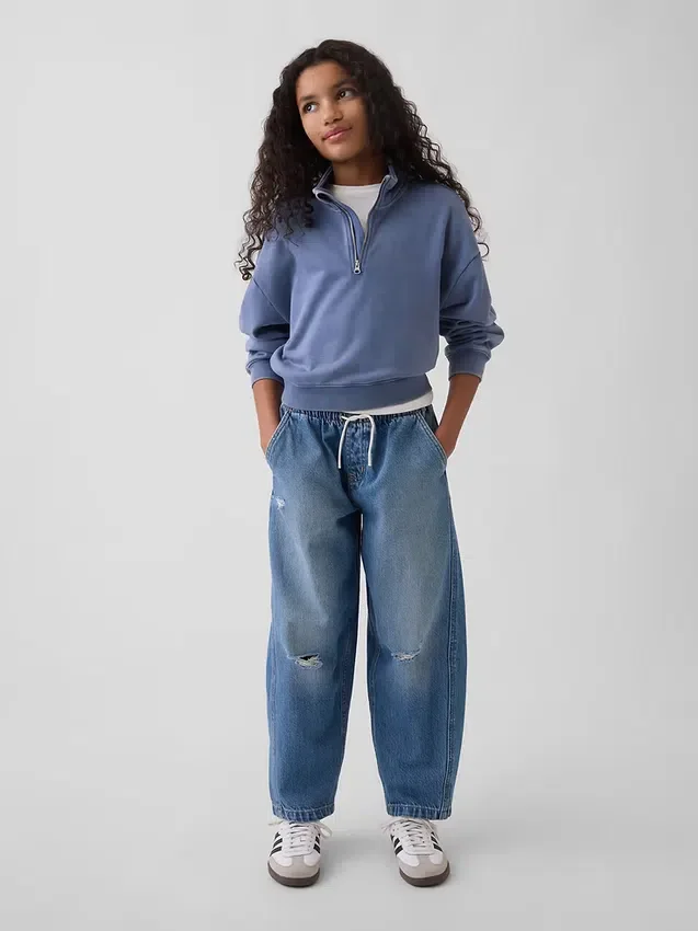 High Rise Easy Barrel-Jeans för barn