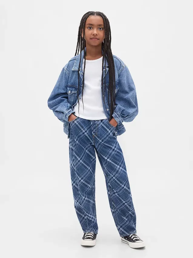High Rise Easy Barrel-Jeans för barn