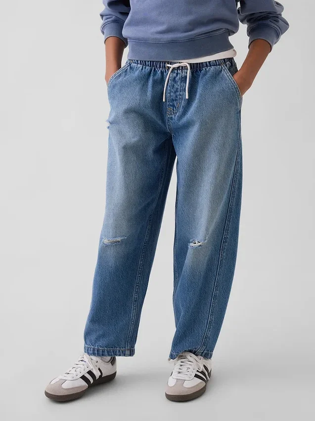 High Rise Easy Barrel-Jeans för barn