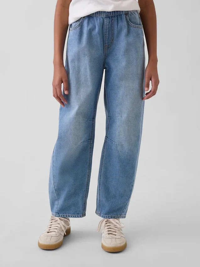 High Rise Easy Barrel-Jeans för barn