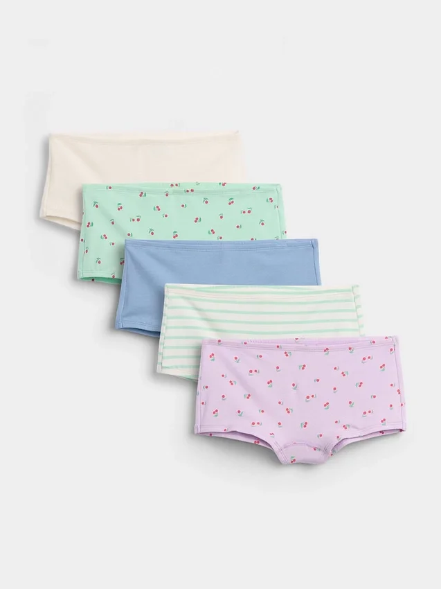 Hipster-trosor i ekologisk stretchbomull för barn (5-pack)