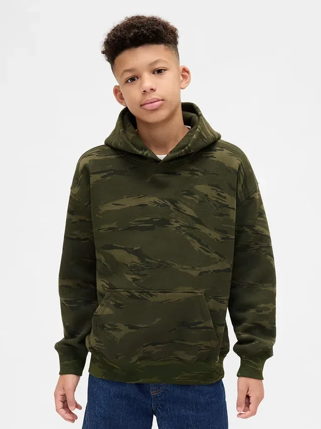 Hoodie för barn i avslappnad kamouflage