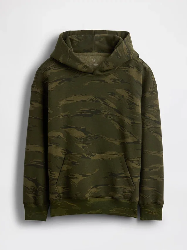 Hoodie för barn i avslappnad kamouflage