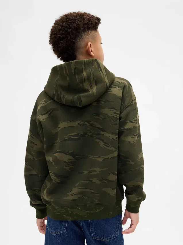 Hoodie för barn i avslappnad kamouflage