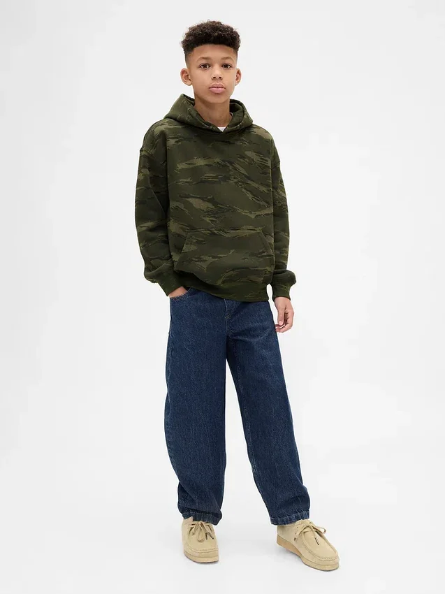 Hoodie för barn i avslappnad kamouflage