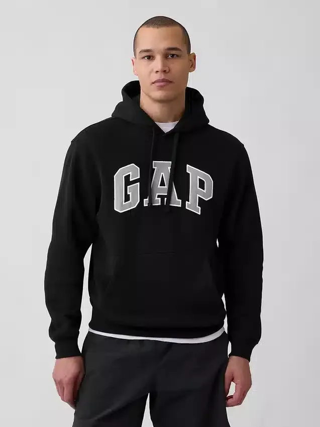 Hoodie för vuxna med Vintagesoft Arch Logo
