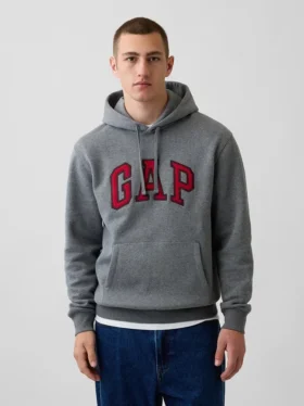 Hoodie för vuxna med Vintagesoft Arch Logo