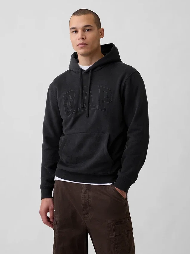 Hoodie för vuxna med Vintagesoft Arch Logo