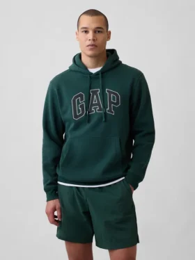 Hoodie för vuxna med Vintagesoft Arch Logo