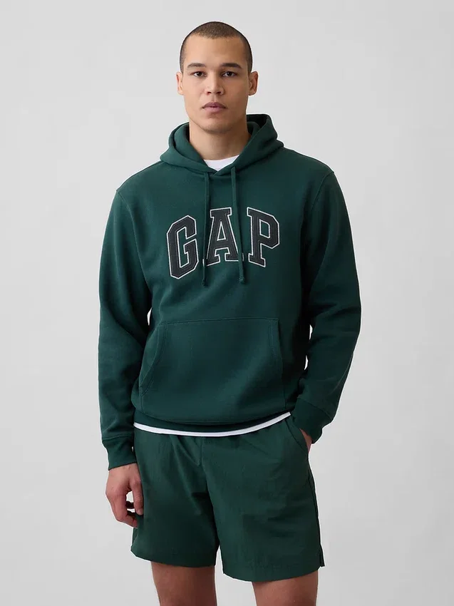 Hoodie för vuxna med Vintagesoft Arch Logo