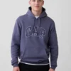 Hoodie för vuxna med Vintagesoft Arch Logo