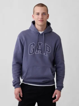 Hoodie för vuxna med Vintagesoft Arch Logo