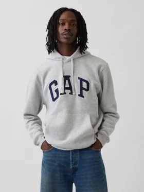 Hoodie för vuxna med Vintagesoft Arch Logo