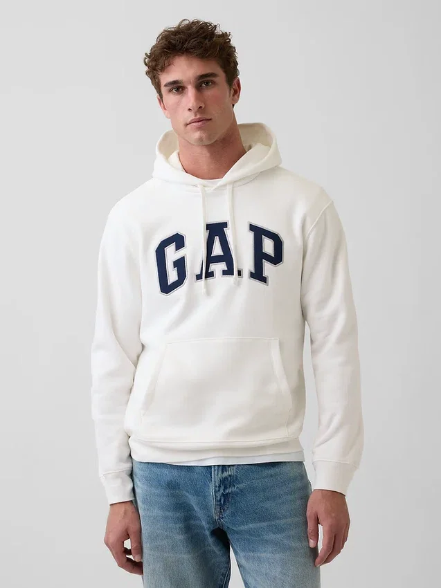 Hoodie för vuxna med Vintagesoft Arch Logo