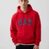 Hoodie för vuxna med Vintagesoft Arch Logo