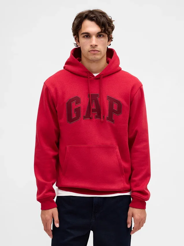 Hoodie för vuxna med Vintagesoft Arch Logo
