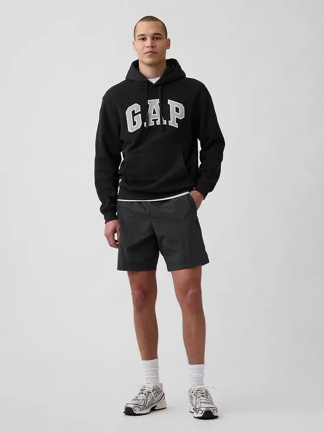 Hoodie för vuxna med Vintagesoft Arch Logo
