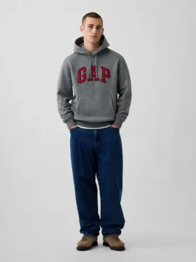 Hoodie för vuxna med Vintagesoft Arch Logo