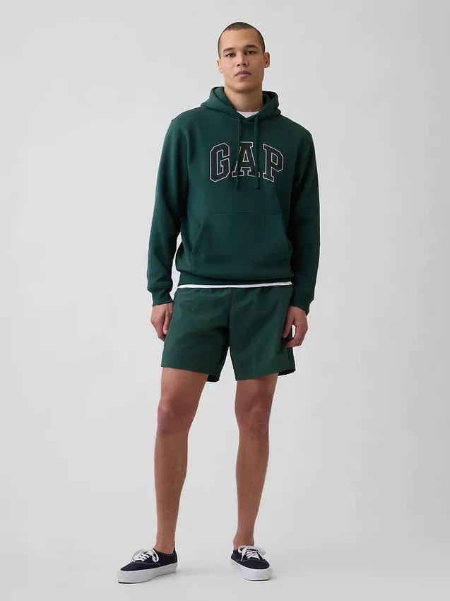Hoodie för vuxna med Vintagesoft Arch Logo
