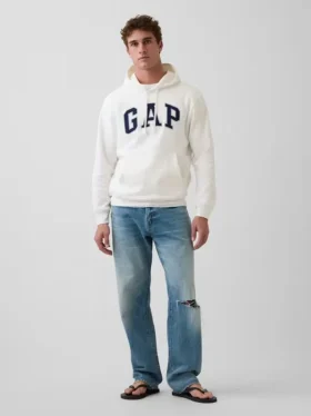 Hoodie för vuxna med Vintagesoft Arch Logo