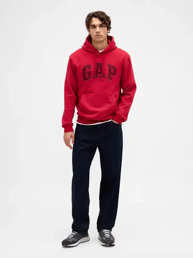 Hoodie för vuxna med Vintagesoft Arch Logo