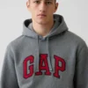 Hoodie för vuxna med Vintagesoft Arch Logo