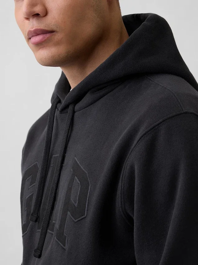 Hoodie för vuxna med Vintagesoft Arch Logo