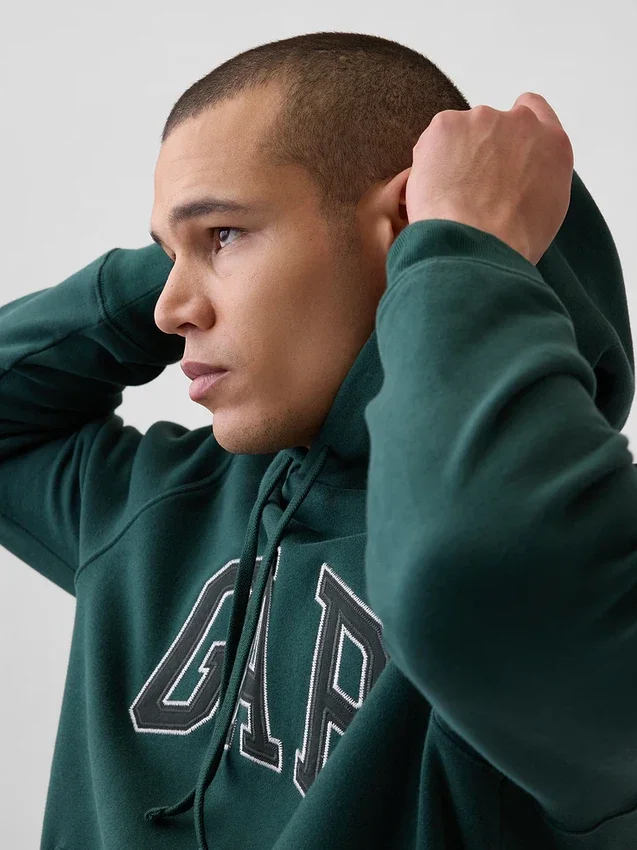 Hoodie för vuxna med Vintagesoft Arch Logo