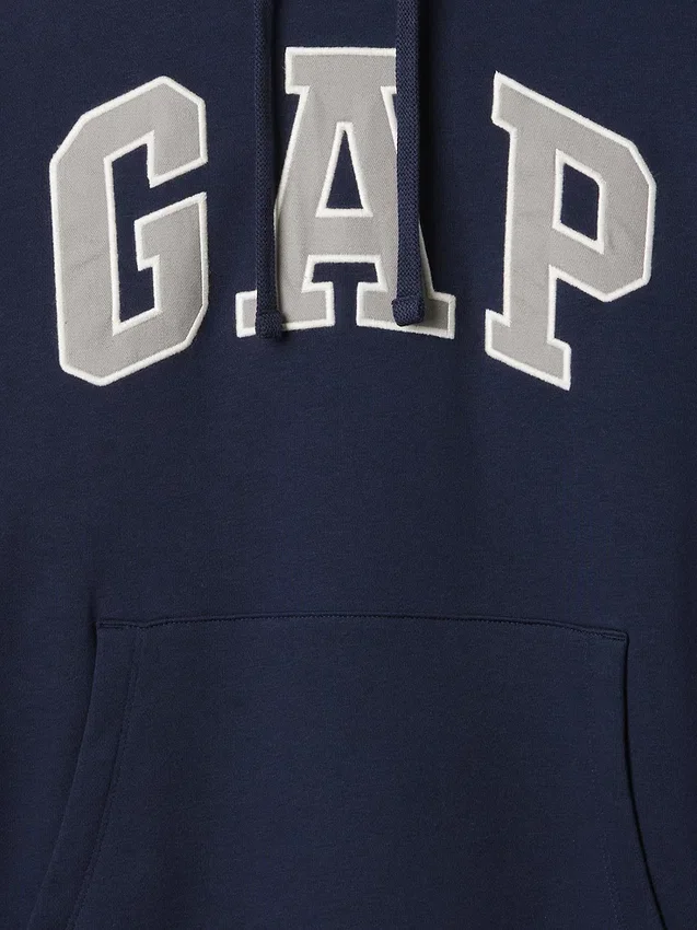Hoodie för vuxna med Vintagesoft Arch Logo