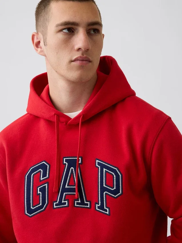 Hoodie för vuxna med Vintagesoft Arch Logo